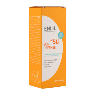 کرم ضدآفتاب بیرنگ سان دیفنس انلیل پوست چرب spf50 حجم ۵۰ میل