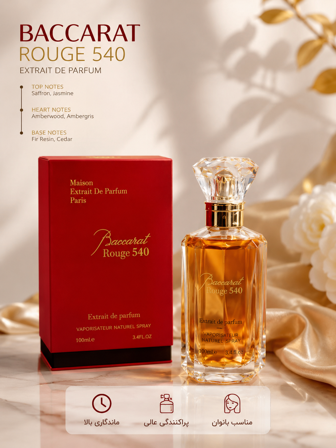 ادکلن ایفوریا Euphoria رایحه باکارات رژ 540 Baccarat Rouge