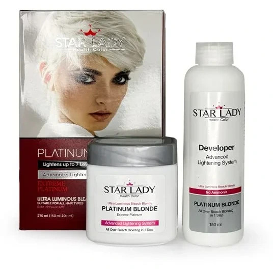 کرم بی رنگ کننده مو استارلیدی مدل Platinum Blonde حجم ۲۴۰ میلی لیتر