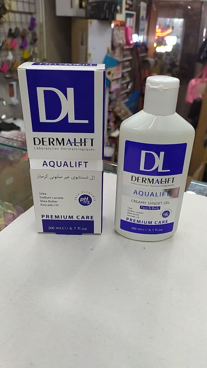 ژل شستشوی صورت درمالیفت مدل آکوالیفت مناسب پوست خشک حجم ۲۰۰ میلی لیتر